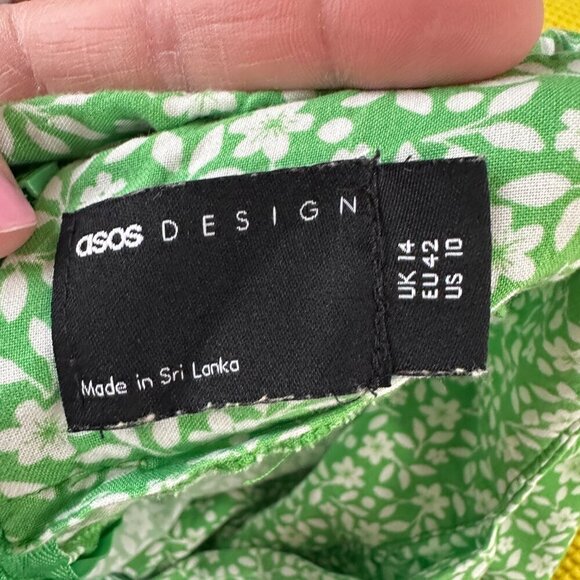 ASOS Plunge Maxi Dress in a Green Based Ditsy Floral Print - Size 10 - Picture 8 of 11